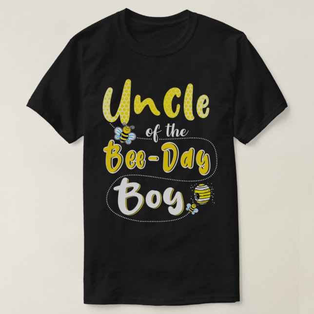 Uncle of the Bee Day Boy Hive Party Matching Birth T-Shirt (Design Front)