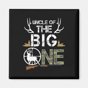 Uncle Of The Big One Birthday Boy Deer Hunter Camo Magnet