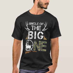 Uncle Of The Big One Birthday Boy Deer Hunter Camo T-Shirt