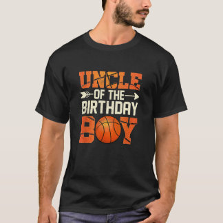 Uncle Of The Birthday Boy Basketball Father Dad Fu T-Shirt