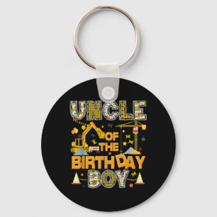 Uncle Of The Birthday Boy Construction Worker Key Ring