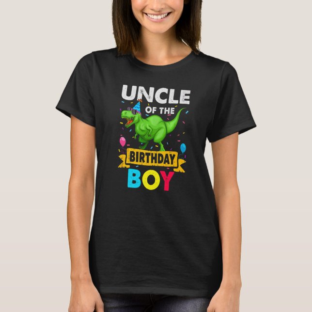 Uncle Of The Birthday Boy Dinosaur Saurus Family M T-Shirt (Front)