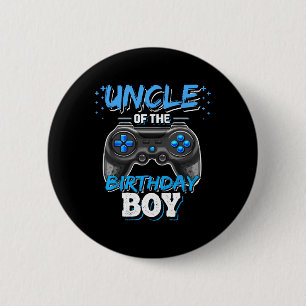 Uncle Of The Birthday Boy Matching Video Game Birt 6 Cm Round Badge
