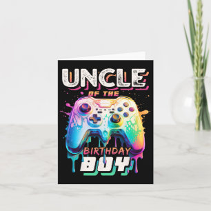 Uncle Of The Birthday Boy Matching Video Game Birt Card