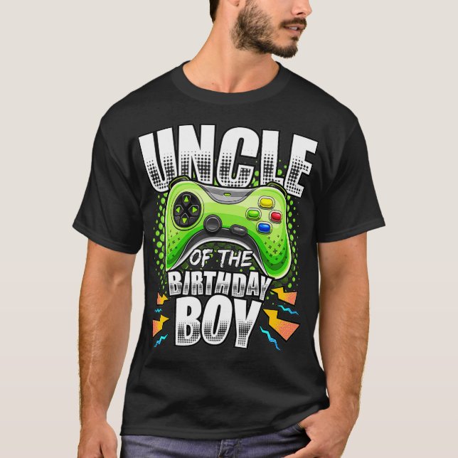 Uncle of the Birthday Boy Matching Video Game Birt T-Shirt (Front)