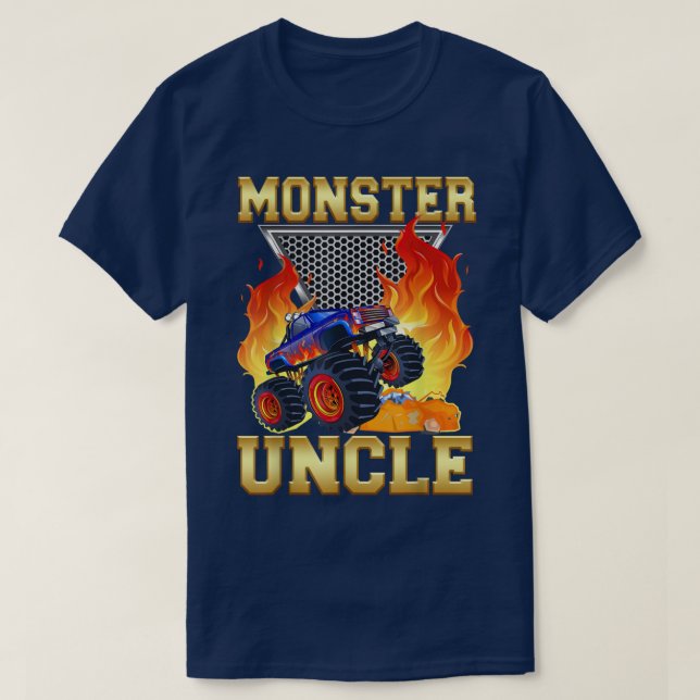 Uncle of the Birthday Boy Monster Truck Matching F T-Shirt (Design Front)