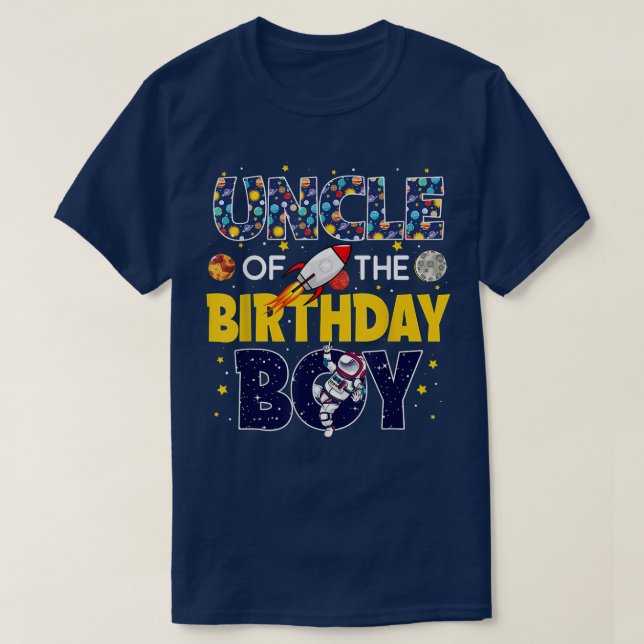 Uncle of The Birthday Boy  Outer Space Daddy Papa  T-Shirt (Design Front)