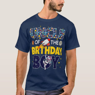 Uncle of The Birthday Boy Outer Space Daddy Papa T-Shirt
