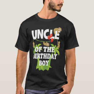 Uncle Of The Birthday Boy Sloth Kid B Day Party T-Shirt
