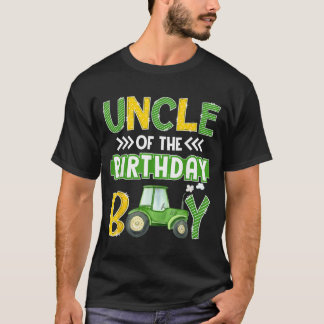 Uncle Of The Birthday Boy Tractors Farm Trucks T-Shirt