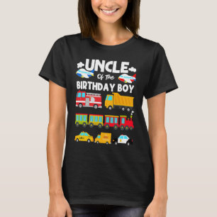 Uncle Of The Birthday Boy Transportation Birthday T-Shirt