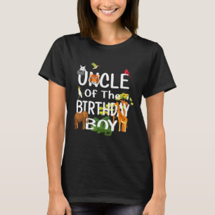 Uncle Of The Birthday Boy Zoo Theme Animal Party T-Shirt