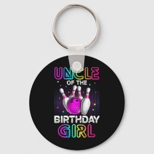 Uncle Of The Birthday Girl Bowler Kid Bowling Part Key Ring