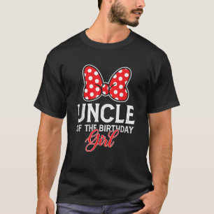 Uncle Of The Birthday Girl Cute Pink Bow Family Ma T-Shirt