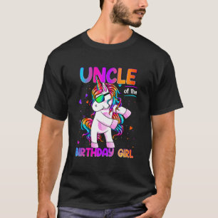 Uncle of the Birthday Girl Dabbing Unicorn Party 1 T-Shirt