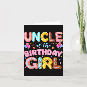 Uncle of The Birthday Girl Doughnut Lover Party Card