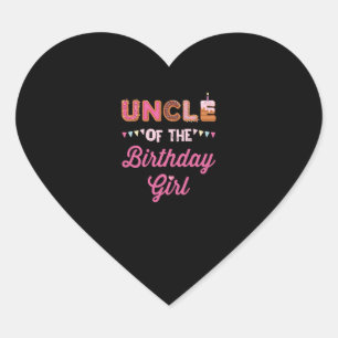 Uncle of the Birthday Girl - Family Matching Dough Heart Sticker