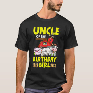 Uncle Of The Birthday Girl Farm Animals Barnyard P T-Shirt