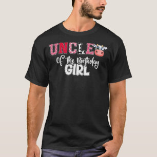 Uncle Of The Birthday Girl Farming Barnyard Birthd T-Shirt