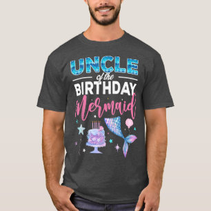 Uncle Of The Birthday Girl Mermaid Queen Birthday  T-Shirt