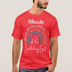 Uncle of The Birthday Girl Rainbow Boho Birthday P T-Shirt
