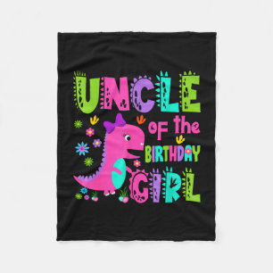 Uncle of the birthday girl saurus rex dinosaur fleece blanket