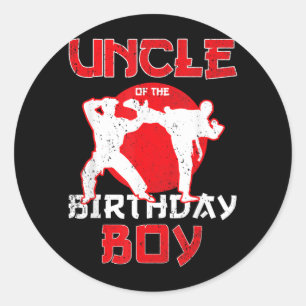 Uncle Of The Birthday Karate Taekwondo Boy Martial Classic Round Sticker