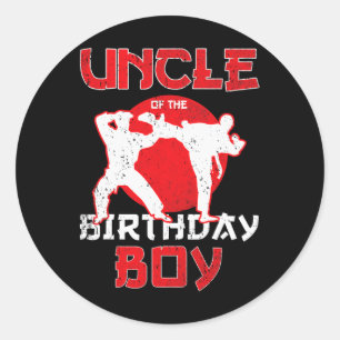 Uncle Of The Birthday Karate Taekwondo Boy Martial Classic Round Sticker
