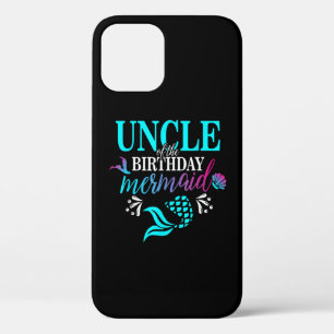 Uncle Of The Birthday Mermaid Matching Family iPhone 12 Pro Case