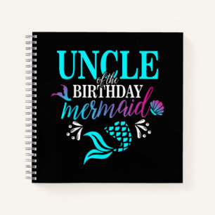 Uncle Of The Birthday Mermaid Matching Family Notebook