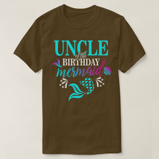 Uncle Of The Birthday Mermaid Matching Family Tshi T-Shirt (Design Front)