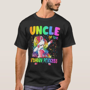 Uncle Of The Birthday Princess Dabbing Unicorn Gir T-Shirt