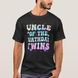 Uncle Of The Birthday Twins Girls Kids Party Retro T-Shirt