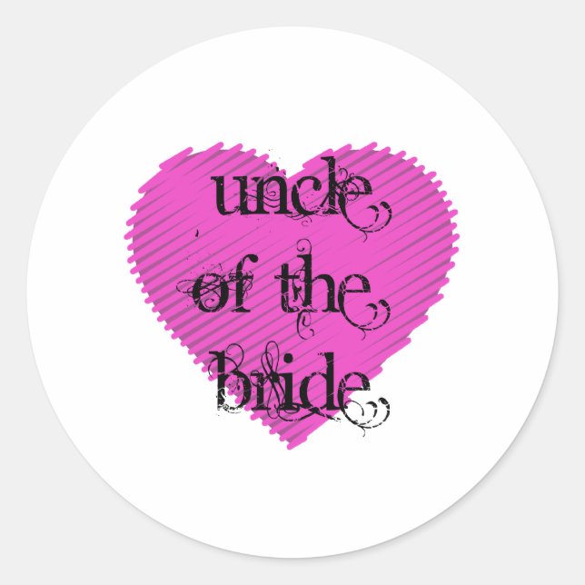 Uncle of the Bride Classic Round Sticker (Front)