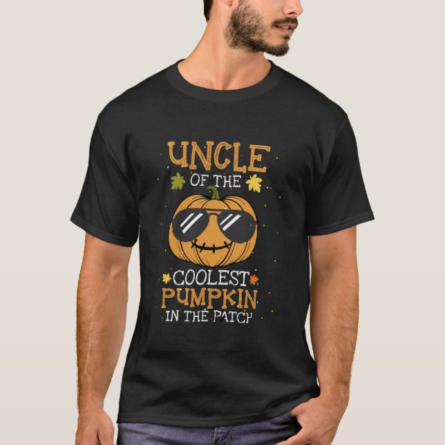 Uncle Of The Coolest Pumpkin In The Patch Hallowee T-Shirt (Front)
