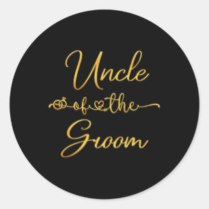 Uncle Of The Groom Wedding Party Idea For Him Classic Round Sticker