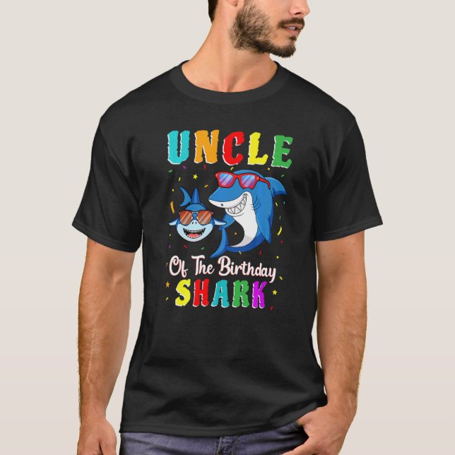 Uncle Of The Shark Birthday Family Matching Birthd T-Shirt (Front)