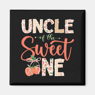 Uncle of The Sweet One Peach 1st Birthday Girl Magnet