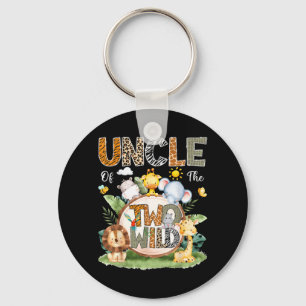 Uncle Of The Two Wild 2nd Birthday Boy Jungle Key Ring