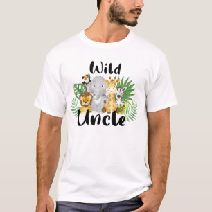 Uncle of the Wild One Safari Tropical Zoo Animals T-Shirt