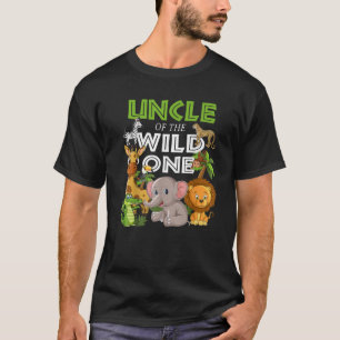 Uncle Of The Wild One Zoo Birthday Safari Jungle A T-Shirt