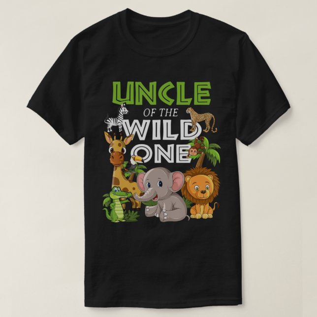 Uncle of the Wild One Zoo Birthday Safari Jungle A T-Shirt (Design Front)