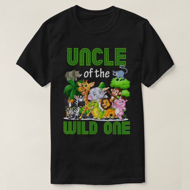 Uncle of the Wild One Zoo Birthday Safari Jungle A T-Shirt (Design Front)