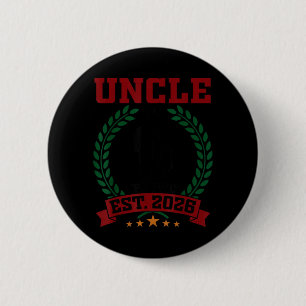 Uncle of The Year Est 2026 New Father Mother with 6 Cm Round Badge