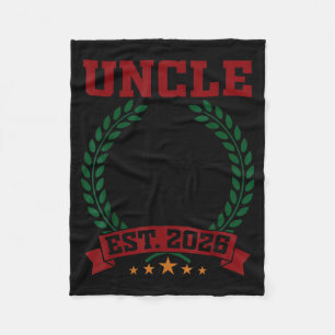 Uncle of The Year Est 2026 New Father Mother with Fleece Blanket