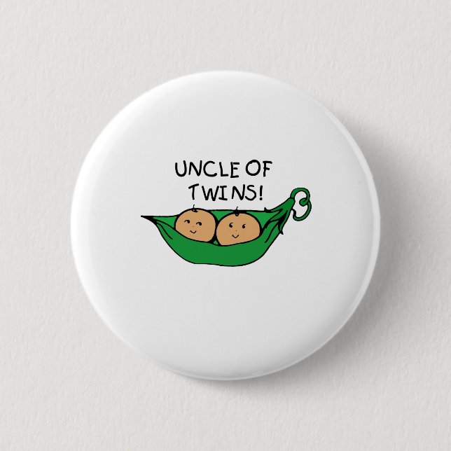 Uncle of Twins Pod 6 Cm Round Badge (Front)