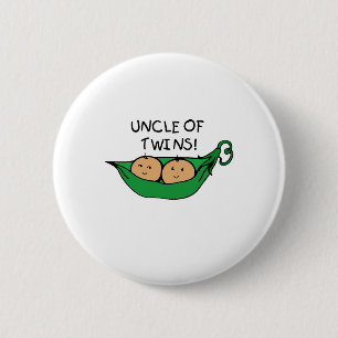 Uncle of Twins Pod 6 Cm Round Badge