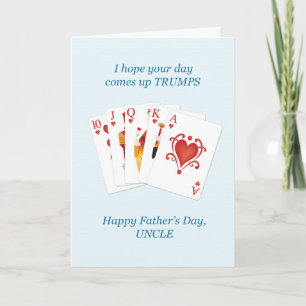 Uncle on Father's Day, Hearts Trumps Whist Card