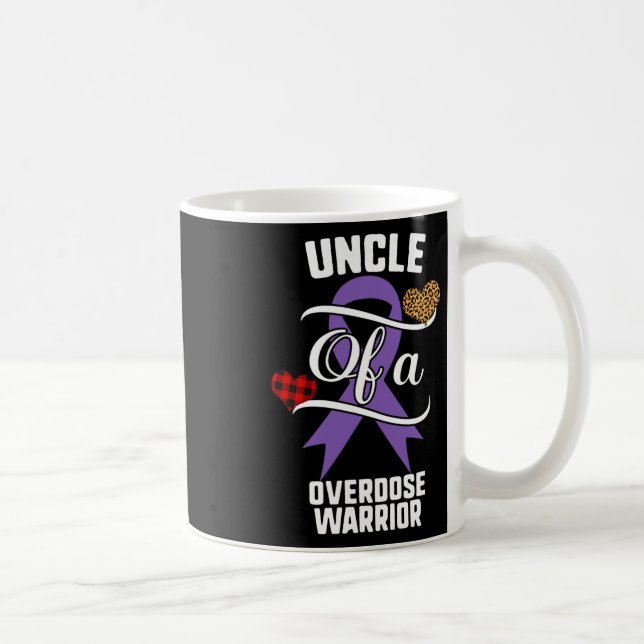 Uncle Overdose Awareness Leopard Buffalo Plaid Fam Coffee Mug (Right)