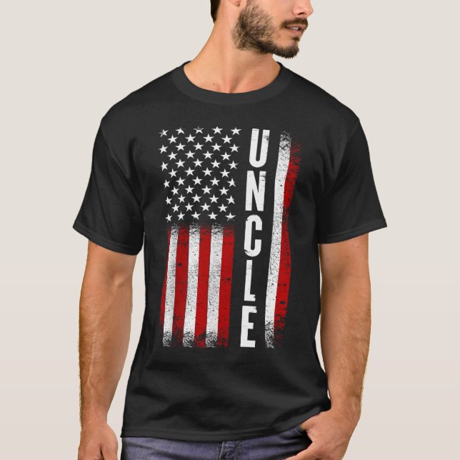 Uncle Patriotic American USA Flag Best Uncle Ever T-Shirt (Front)